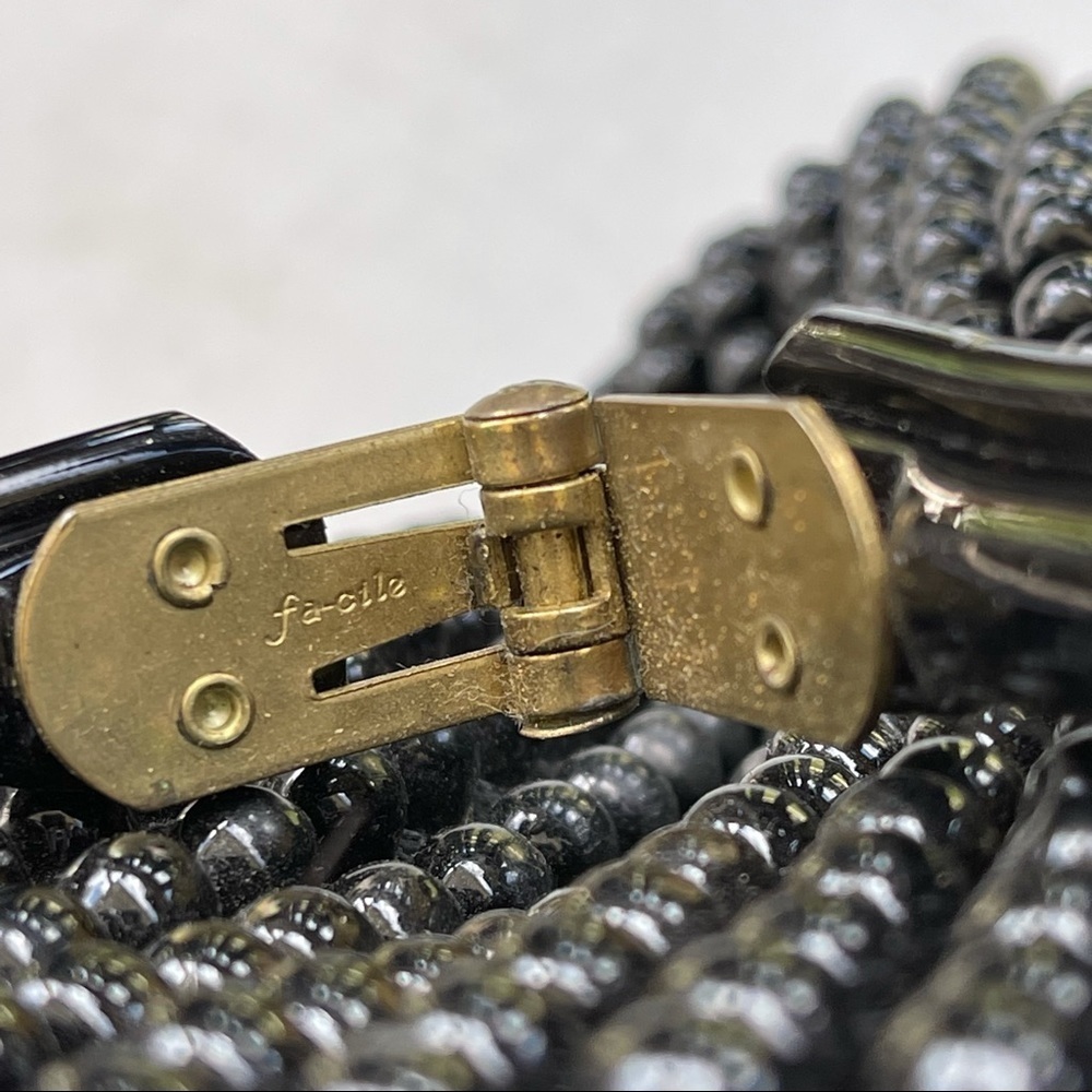 Vintage 1950s Black Beaded Top Handle Bag - Picture 7 of 7
